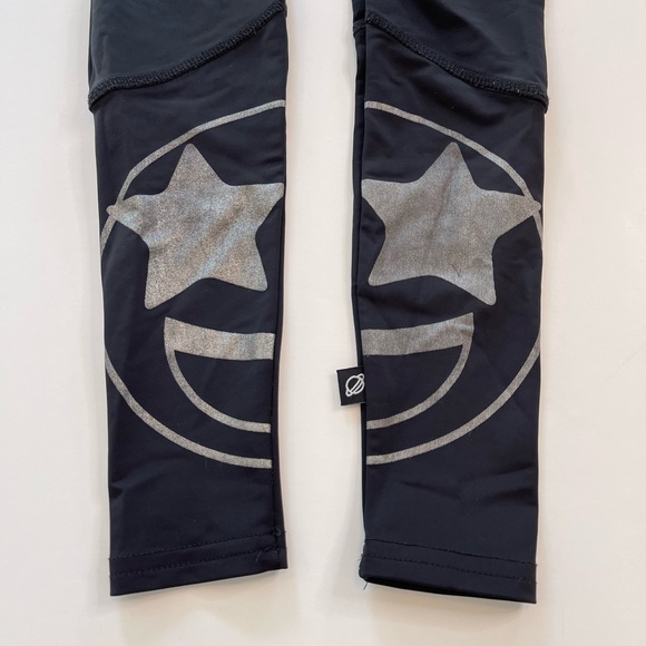 Terez Split Star Eyed Foil Print Leggings Girls Size Medium - Picture 2 of 11